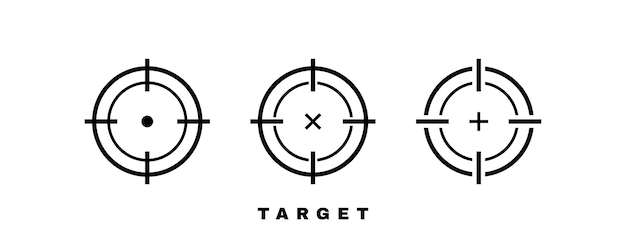 Set of different targets Logo design for business and goal Vector illustration