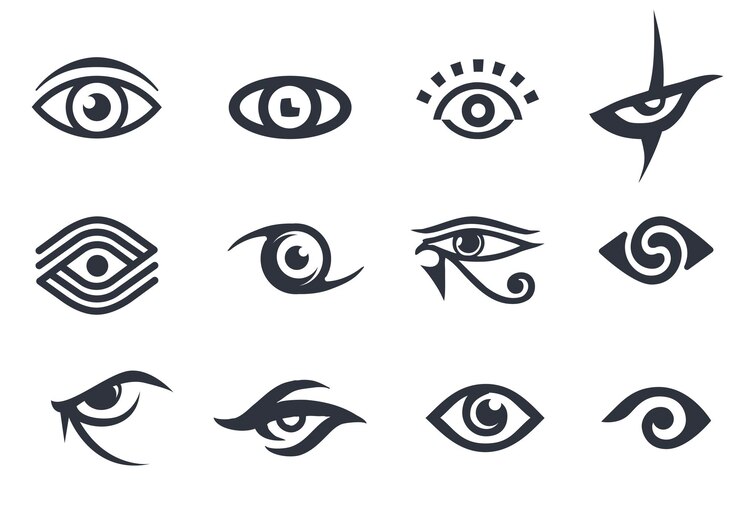 Set of different types of eyes Eye logo