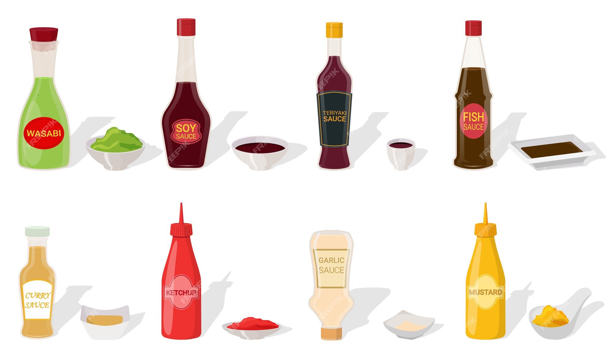 Plastic containers for sauces realistic set Vector Image