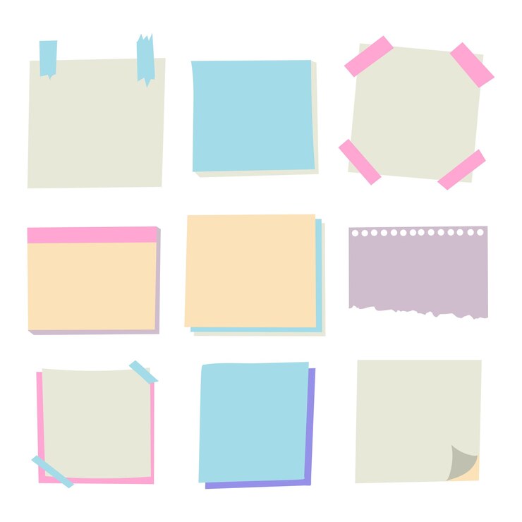 Vector set of different vector note papers