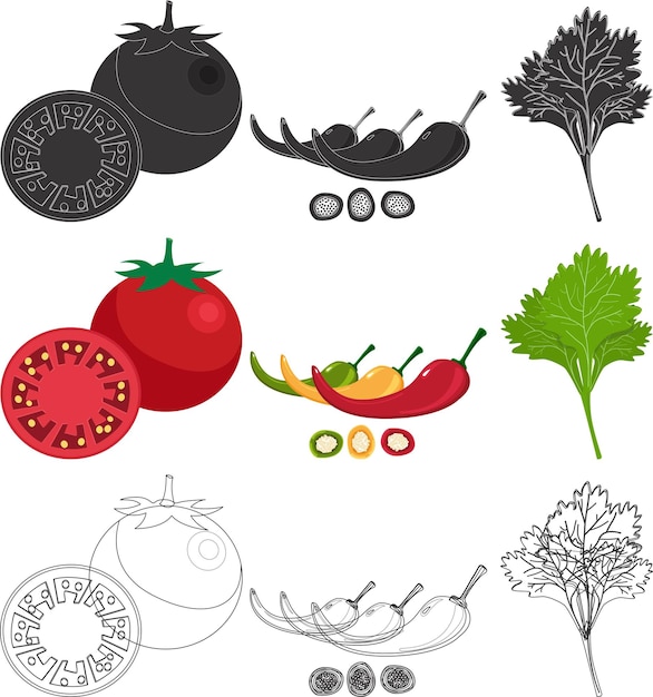 Набор различных овощей со словом "на вершине".