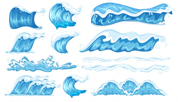 Vector set of different wave