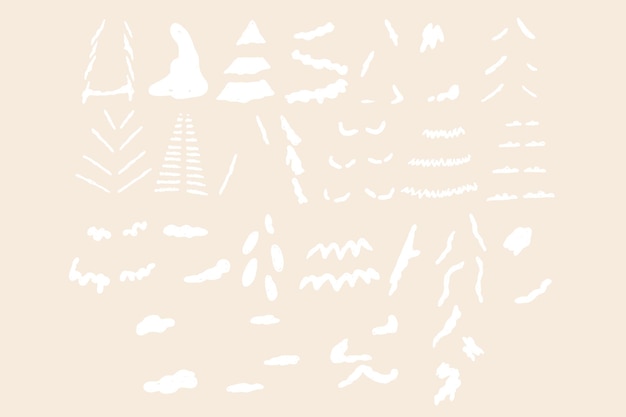 Vector set different white snow for tree