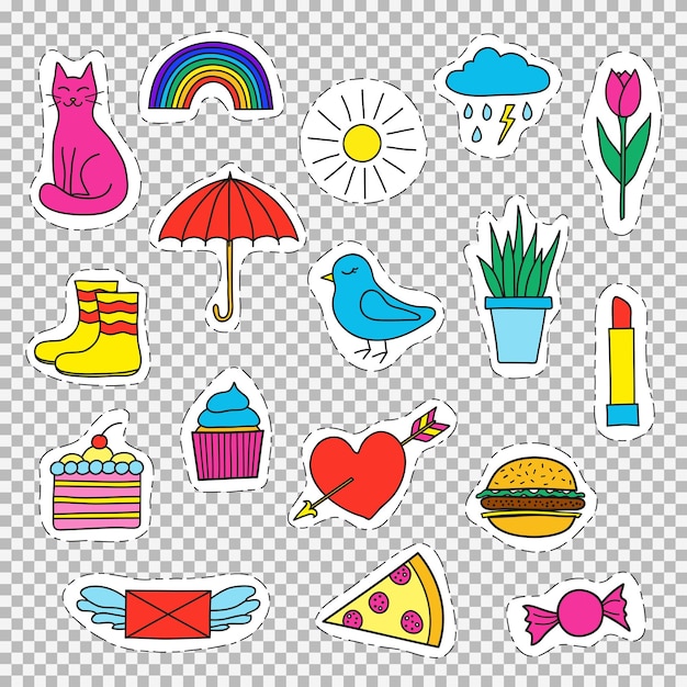 Vector set of differernt brignt stickers