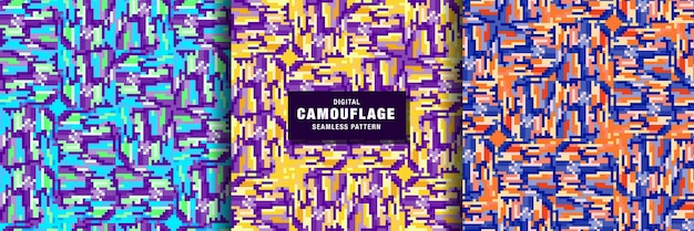 Set of Digital Camouflage Pattern