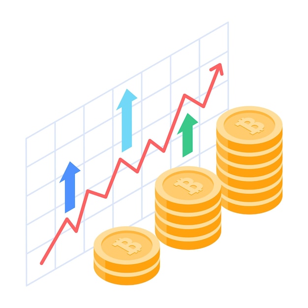 Set of digital currencies isometric icons