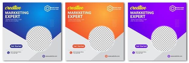 set of digital marketing agency banner template