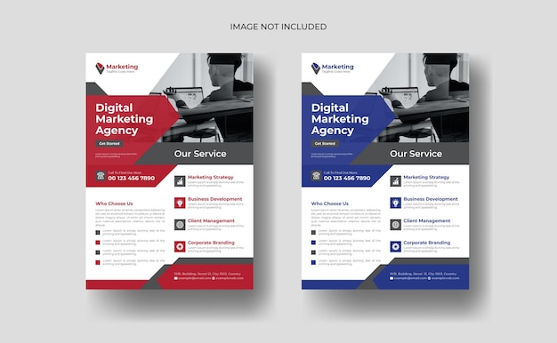 Set of digital marketing flyer template design