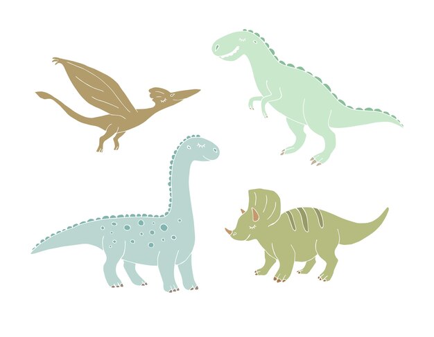 Set of dinosaurs