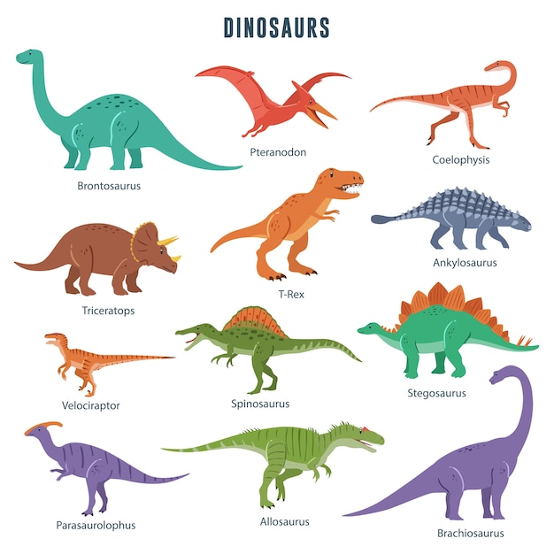 Set of dinosaurs