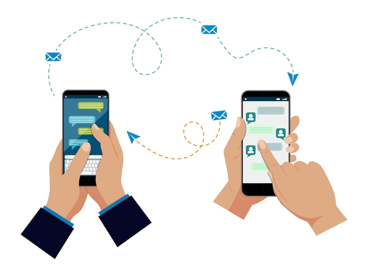 Vector set of direct message process concept eps vector