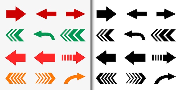 Set of directional arrows and  icons set collection