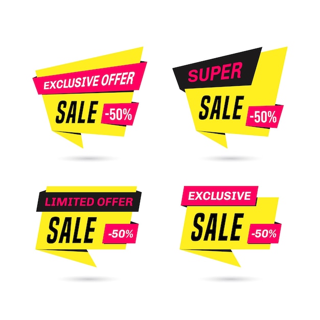 Set of discount price labels