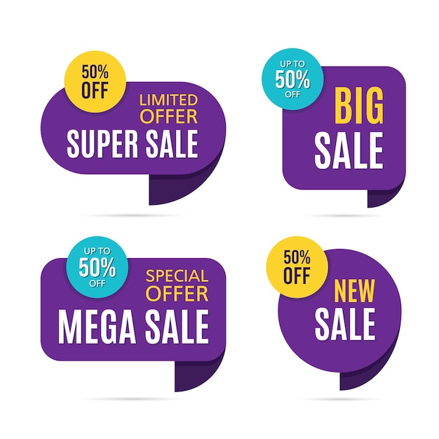 Set of discount price labels