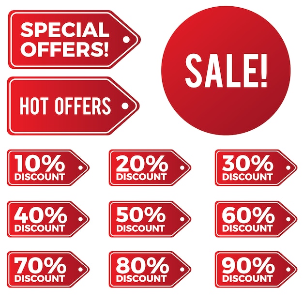 Set of discount special and hot offers