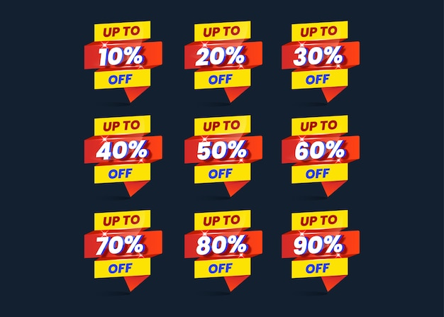 Set of discount tag designs