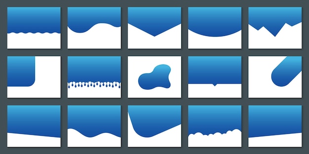 Set of dividers shapes for website curve lines drops wave collection of abstract design element