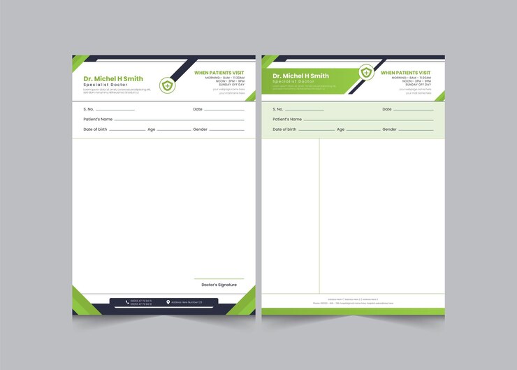 Vector set of doctor prescription template in a4 size prescription for clinic or medical doctor
