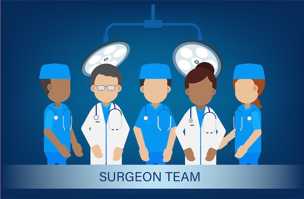 Vector set of doctor and surgeon