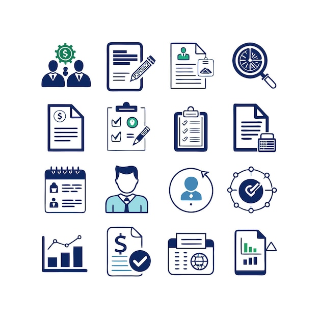 Set of document icons