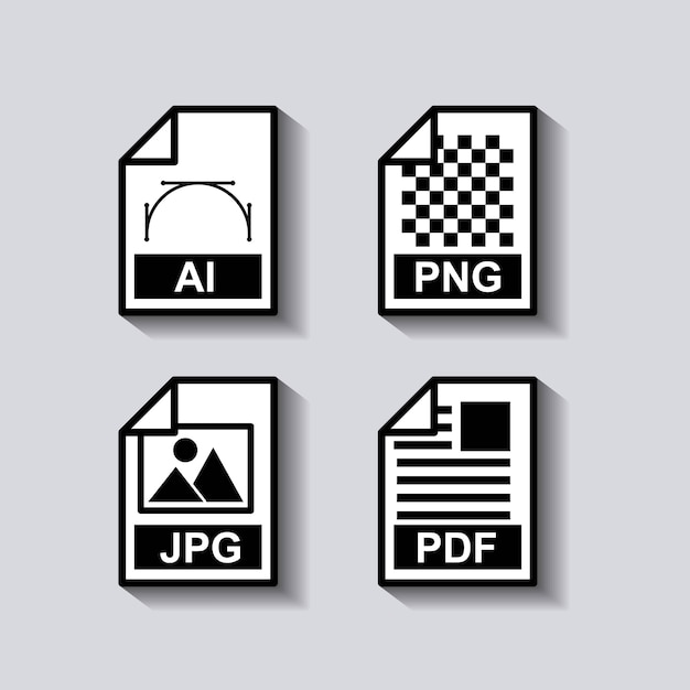 Vector set documents format icon