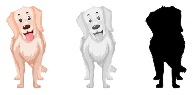 Vector set of dog character