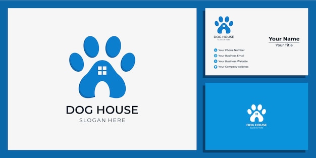 Vettore impostare il design del logo della casa del cane per società di tecnologia e consulenza