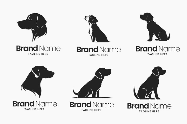 Vector set of dog logo design template vector illustration logo design minimal logo design minimal and m