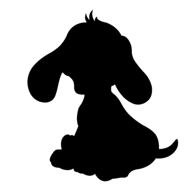 Set di vettore di sagoma di cane isolato su sfondo bianco silhouette di animali set libro da colorare per bambini