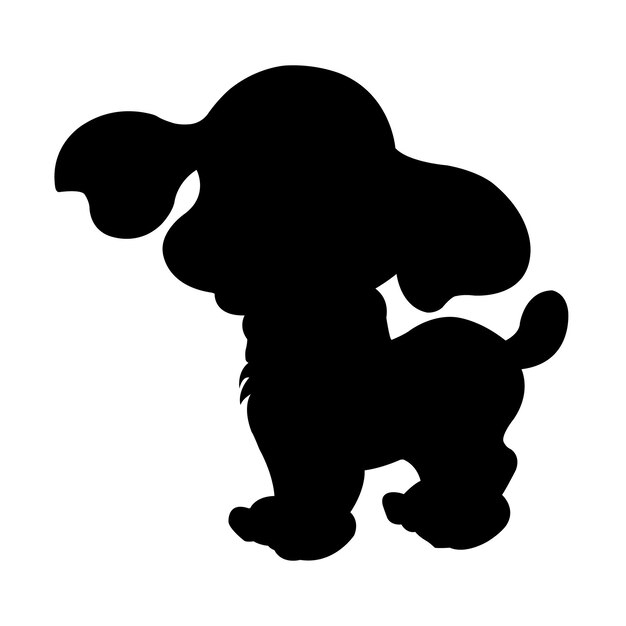 Set of dog silhouette vector isolated on white background animals silhouette set coloring book kids