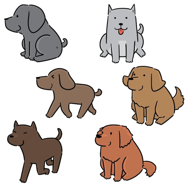 Vector set of dog