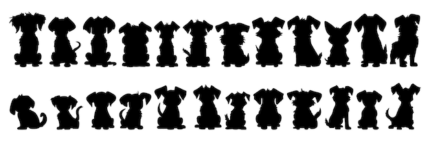 Set of dogs silhouette Vector Dog collection vector silhouette