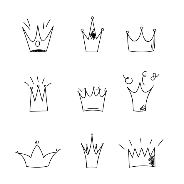 Set of doodle crowns