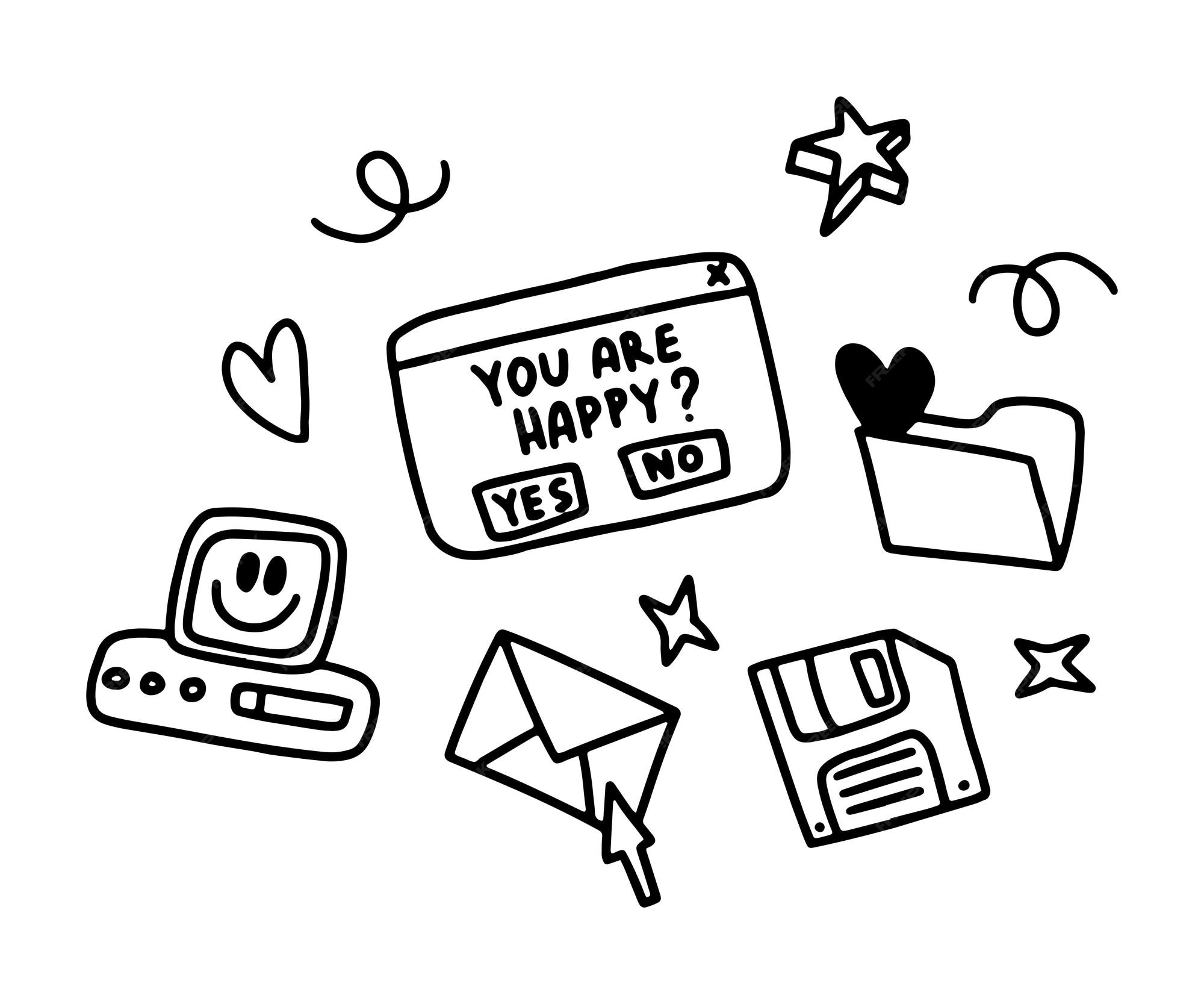 Premium Vector A set of doodle drawings by hand. sketches of elements