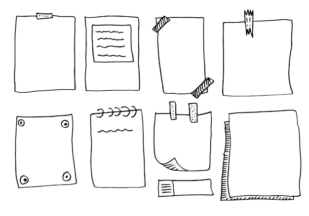 Vector set of doodle frames and different elements for concept design