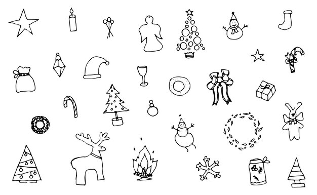 a set of doodle illustrations for the New Year