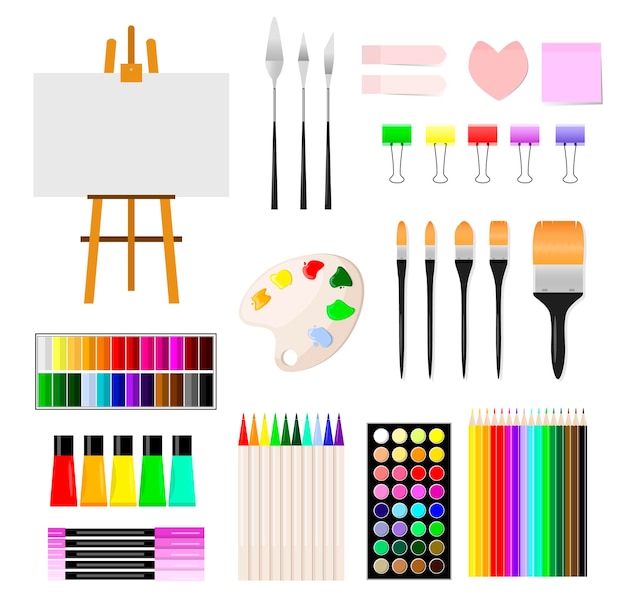 A set for drawing cartoon style