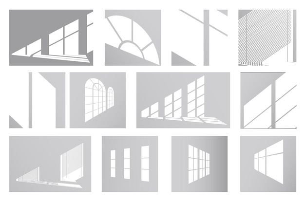 Set of drop shadows shapes for interior design