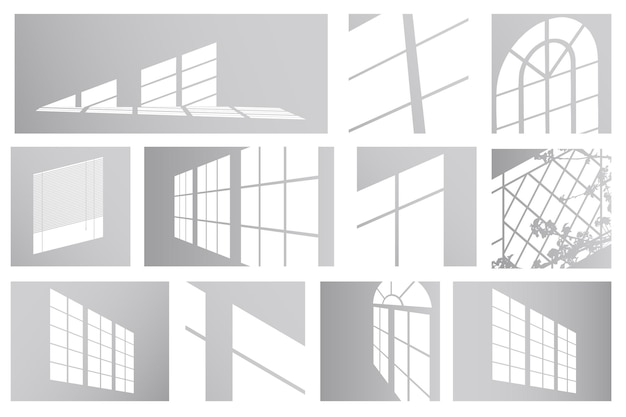 Vector set of drop shadows shapes for interior design