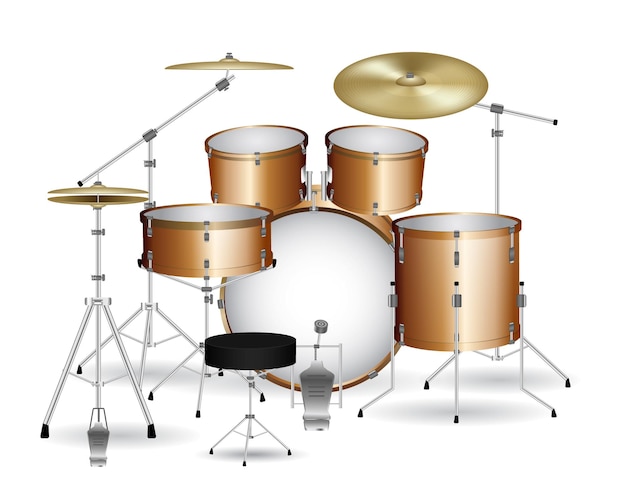 Set di drum kit isolato su bianco