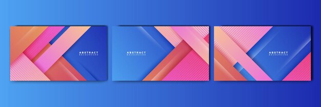 Set of dynamic abstract gradient blue colorful for design background