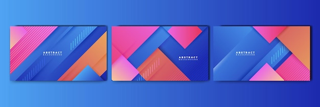 set of dynamic abstract gradient blue colorful for design background