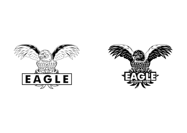 set of eagle logo vector wing logo design template