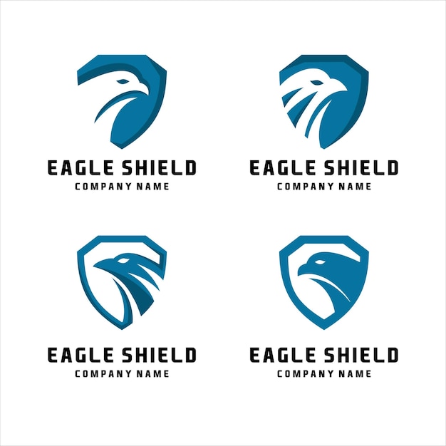 Vector set of eagle security shield logo design vector template