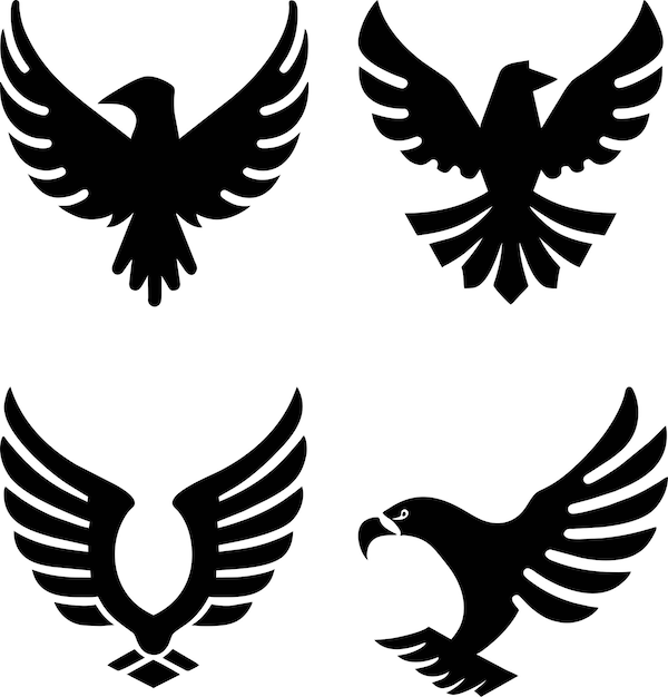 set of eagle wing icon