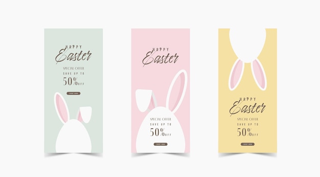 A set of easter cards with a bunny on them