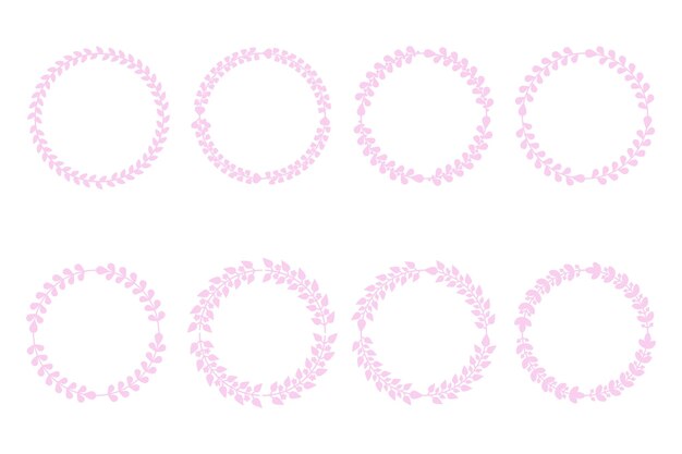 Set di corone a cornice a cerchio di pasqua con rami illustrazione vettoriale