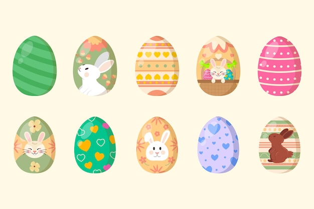 set of easter eggs illustration