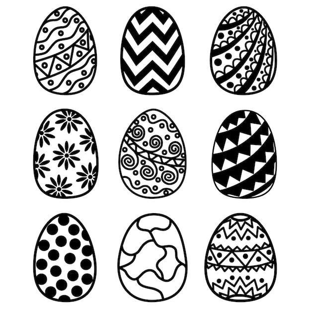 set of Easter eggs. Vector illustration