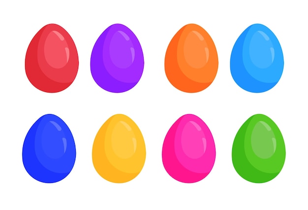 Vettore set di uova multicolori di pasqua elementi di pasqua illustrazione vettoriale